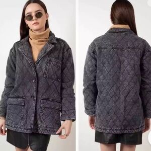 Young Fabulous and Beoke YFB denim stone washed jacket coat Black Gray Size S